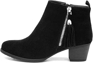 Womens Black Heeled Tassel Ankle Boot — image 1