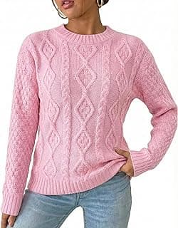 Ladies Women’s New Chunky Diamond Cable Knitted Long Sleev — image 1