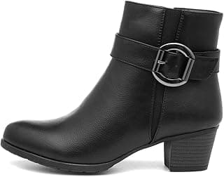 Womens Black Heeled Zip Up Ankle Boots — image 1